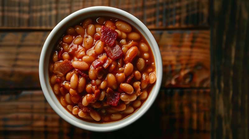 Smoked bacon baked beans